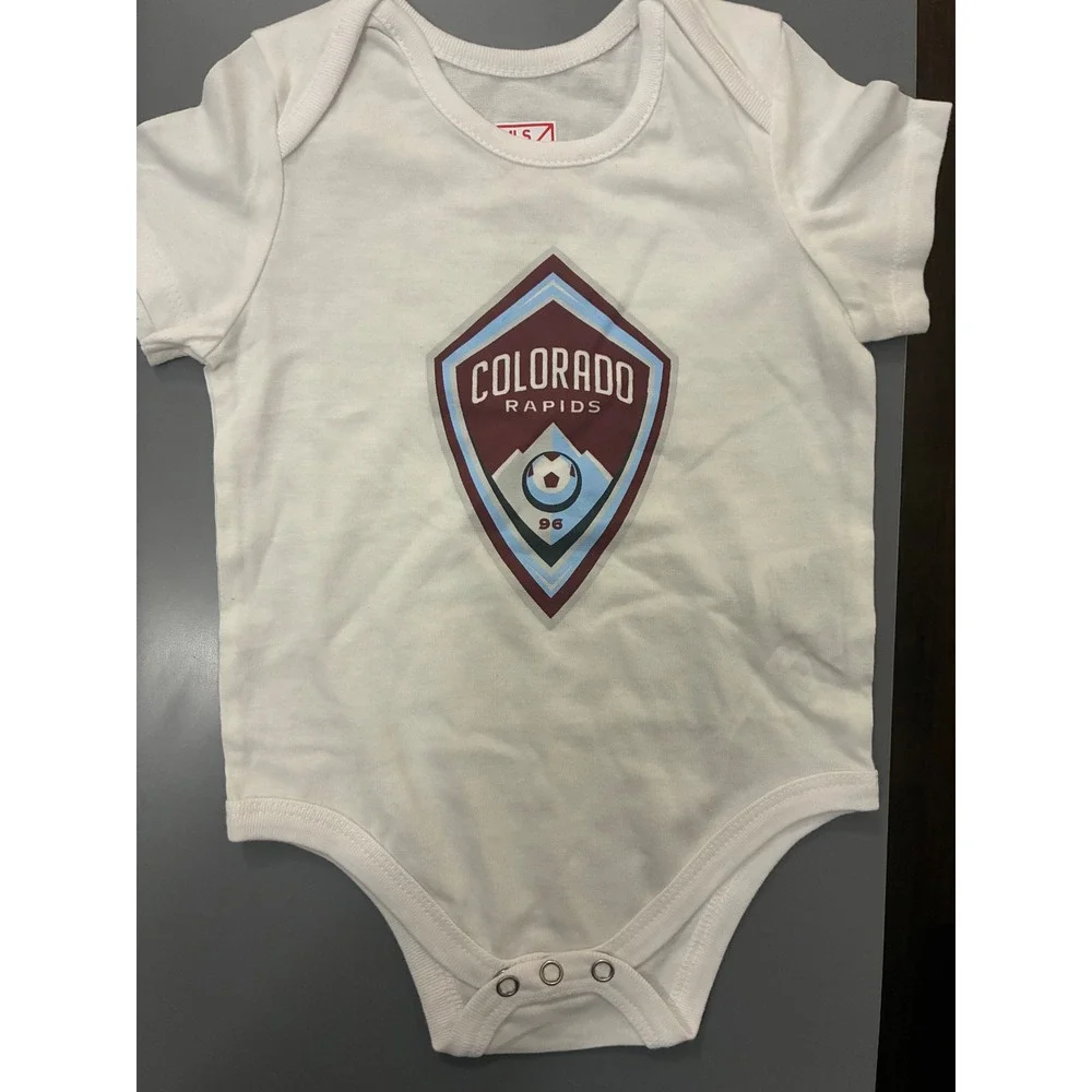 MLS Colorado Rapids Infant Bodysuit White Short Sleeve One Piece‎ 6 Months